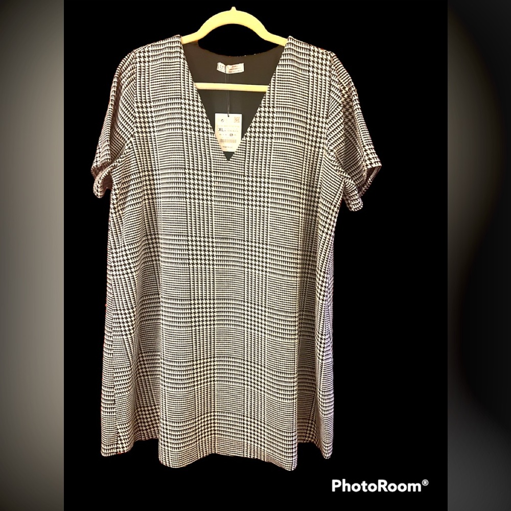 TRF- HERRINGBONE PLAID DRESS